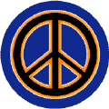 Neon Glow Black PEACE SIGN with Orange Border Blue Background--POSTER