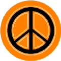 Neon Glow Black PEACE SIGN with Orange Border Orange Background--KEY CHAIN