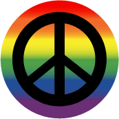 Black PEACE SIGN with Rainbow Background--STICKERS