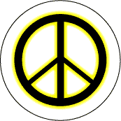 Neon Glow Black PEACE SIGN with Yellow Border--KEY CHAIN