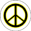 Neon Glow Black PEACE SIGN with Yellow Border--BUTTON