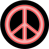 Neon Red PEACE SIGN 2--Too Cool Groovy Stuff PEACE SIGN MAGNET