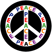 PEACE SIGN: Multicultural Peace 11--PEACE SIGN BUTTON