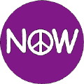 PEACE SIGN: Peace NOW 4--WORD PICTURE PEACE SIGN BUTTON