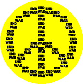 WORDS End War Black Yellow--WORD PICTURE PEACE SIGN KEY CHAIN