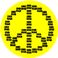 WORDS End War Black Yellow--WORD PICTURE PEACE SIGN BUTTON