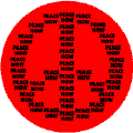 WORDS Peace Now Black Red--WORD PICTURE PEACE SIGN BUTTON