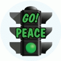 GO PEACE! - Green Traffic Light PEACE BUTTON