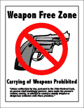 Ohio Weapon Free Zone - PEACE POSTER