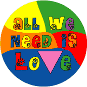 All We Need is Love - Pink Triangle--Gay Pride Rainbow Store KEY CHAIN