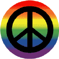 Black Peace Sign with Gay Pride Flag Colors--Gay Pride Rainbow Shop STICKERS