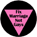 Fix Marriage Not Gays - Pink Triangle--Gay Pride Rainbow Store KEY CHAIN