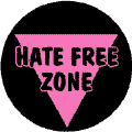 Hate Free Zone - Pink Triangle - Gay Pride Rainbow Store MAGNET