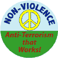 Nonviolence - Anti-Terrorism that Works (Peace Sign) - SOA BUTTON